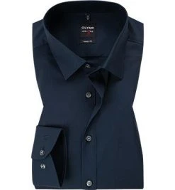 OLYMP Hemd Level Five Body Fit 6090/64/18 Popeline, Nachtblau, Marine