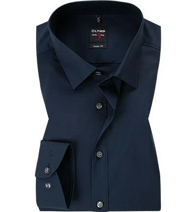 OLYMP Hemd Level Five Body Fit 6090/64/18 Popeline, Nachtblau, Marine 1 OLYMP Hemd Level Five Body Fit 6090/64/18 Popeline, Nachtblau, Marine