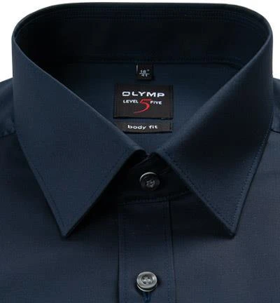 OLYMP Hemd Level Five Body Fit 6090/64/18 Popeline, Nachtblau, Marine 2 OLYMP Hemd Level Five Body Fit 6090/64/18 Popeline, Nachtblau, Marine – Bild 2