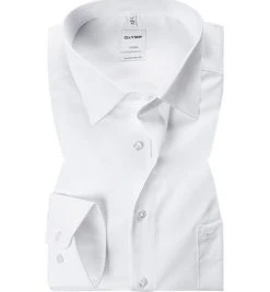 OLYMP Hemd Luxor Comfort Fit EL 0254/69/00 Popeline, Extra langer Arm, Weiß