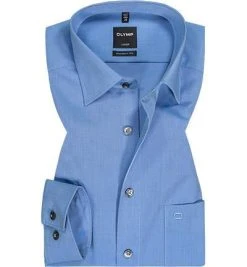 OLYMP Hemd Luxor Modern Fit EL 0304/69/15 Baumwolle, Extra langer Arm, Himmelblau meliert, Blau