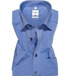 OLYMP Hemd Luxor Comfort Fit 5131/12/15 Kurzarmhemd, Chambray, Blau