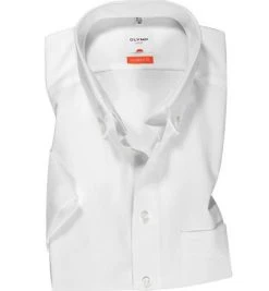 OLYMP Hemd Luxor Modern Fit 0303/12/00 Kurzarmhemd, Popeline, Weiß