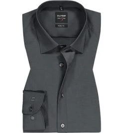 OLYMP Hemd Level Five Body Fit EL 2080/69/67 Baumwolle, Extra langer Arm, Anthrazit