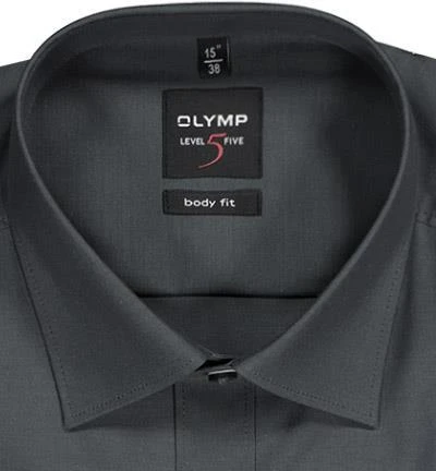OLYMP Hemd Level Five Body Fit EL 2080/69/67 Baumwolle, Extra langer Arm, Anthrazit 2 OLYMP Hemd Level Five Body Fit EL 2080/69/67 Baumwolle, Extra langer Arm, Anthrazit – Bild 2