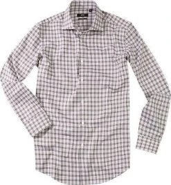 HUGO BOSS Hemd open green 50229349/Jaron/358 Slim Fit, Baumwolle, Olivgrün-weiß kariert