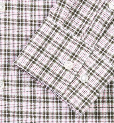 HUGO BOSS Hemd open green 50229349/Jaron/358 Slim Fit, Baumwolle, Olivgrün-weiß kariert 3 HUGO BOSS Hemd open green 50229349/Jaron/358 Slim Fit, Baumwolle, Olivgrün-weiß kariert – Bild 3