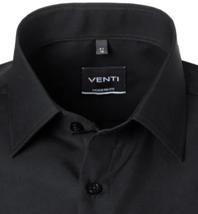 Venti Modern Fit 1/2 Kent 001620/80 Kurzarmhemd, Popeline, Schwarz 2 Venti Modern Fit 1/2 Kent 001620/80 Kurzarmhemd, Popeline, Schwarz – Bild 2