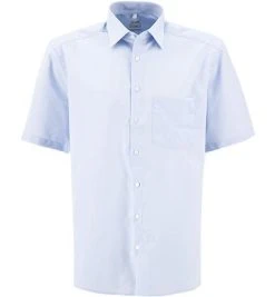 OLYMP Hemd Luxor Comfort Fit 5131/12/11 Kurzarmhemd, Chambray, Bleu