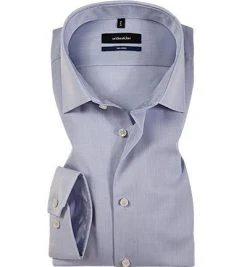 Seidensticker Tailored Kent ELA 021005/15 Hemd, Tailored Fit, Baumwolle, Extra langer Arm, Rauchblau, Hellblau