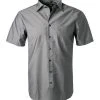 Seidensticker Modern Kent 0001/67 Kurzarmhemd, Modern Fit, Fil à Fil, Grau