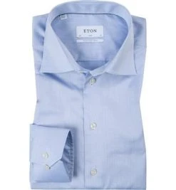 ETON Slim Fit EL hellblau 3000/79513/21 Hemd, Twill, Extra langer Arm, Hellblau meliert