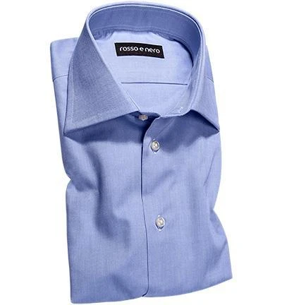 rosso e nero Hemd P06/0 Slim Fit, Baumwolle, Blau meliert, Blau 1 rosso e nero Hemd P06/0 Slim Fit, Baumwolle, Blau meliert, Blau