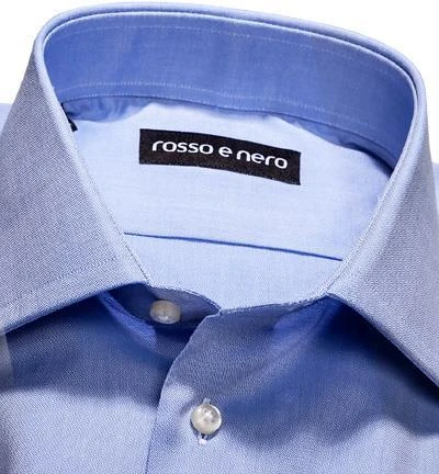 rosso e nero Hemd P06/0 Slim Fit, Baumwolle, Blau meliert, Blau 2 rosso e nero Hemd P06/0 Slim Fit, Baumwolle, Blau meliert, Blau – Bild 2