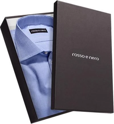 rosso e nero Hemd P06/0 Slim Fit, Baumwolle, Blau meliert, Blau 3 rosso e nero Hemd P06/0 Slim Fit, Baumwolle, Blau meliert, Blau – Bild 3