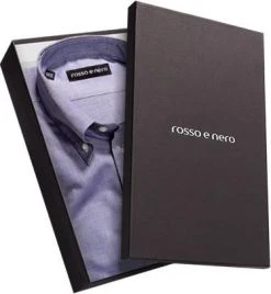 rosso e nero Hemd P06/03 Slim Fit, Baumwolle, Dunkelblau meliert, Dunkelblau -hemdenverkauf 156779 norm3