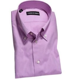 rosso e nero Hemd P06/05 Slim Fit, Baumwolle, Flieder, Rosa