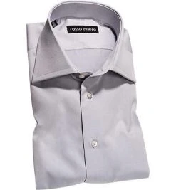 rosso e nero Hemd P05/07 Slim Fit, Twill, Hellgrau, Grau