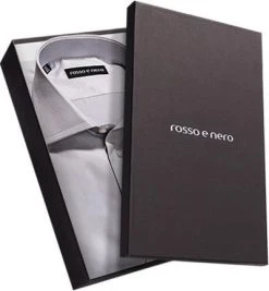 rosso e nero Hemd P05/07 Slim Fit, Twill, Hellgrau, Grau -hemdenverkauf 156789 norm3