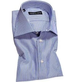 rosso e nero Hemd P14/0 Slim Fit, Popeline, Blau-weiß gestreift, Mittelblau-weiß