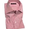 rosso e nero Hemd P14/04 Slim Fit, Popeline, Rot-weiß gestreift, Rot-weiß