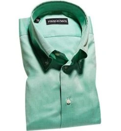 rosso e nero Hemd P06/08 Slim Fit, Baumwolle, Grün