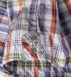 Fire + Ice Hemd Estefan 5418/4544/406 Kurzarmhemd, Popeline, Blau kariert, Navy-grün-rot -hemdenverkauf 157754 norm3