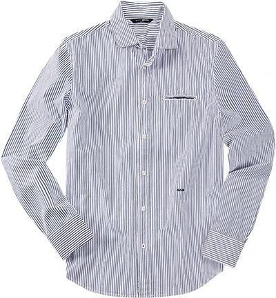GAS Hemd 150925/062020/0292 Slim Fit, Baumwolle, Weiß- blau gestreift, White-blue 1 GAS Hemd 150925/062020/0292 Slim Fit, Baumwolle, Weiß- blau gestreift, White-blue