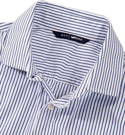 GAS Hemd 150925/062020/0292 Slim Fit, Baumwolle, Weiß- blau gestreift, White-blue 2 GAS Hemd 150925/062020/0292 Slim Fit, Baumwolle, Weiß- blau gestreift, White-blue – Bild 2