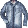 Strellson Sportswear Pluto-W 1400390/14001026/722 Jeanshemd, Slim Fit, Baumwolle, Blau, Jeansblau