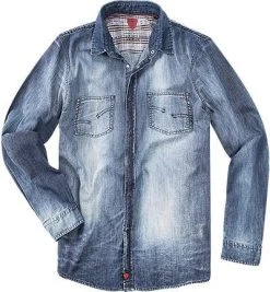 Strellson Sportswear Pluto-W 1400390/14001026/722 Jeanshemd, Slim Fit, Baumwolle, Blau, Jeansblau