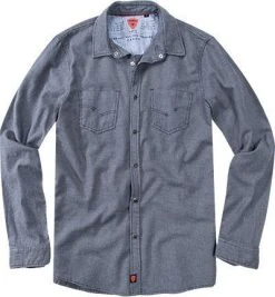 Strellson Sportswear Pluto-W 1400431/14001066/422 Hemd, Slim Fit, Flanell, Blau kariert, Jeansblau