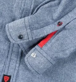 Strellson Sportswear Pluto-W 1400401/14001057/422 Hemd Slim Fit, Baumwollflanell, Blau, Blau meliert -hemdenverkauf 162031 norm3