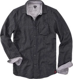 Strellson Sportswear Luciano 1400351/14001011/114 Hemd, Shaped Fit, Baumwolle Doubleface, Schwarz, Anthrazit