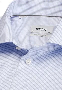 ETON Slim Fit Kent EL 3070/79513/23 Hemd, Baumwolle, Extra langer Arm, Hellblau kariert, Himmelblau -hemdenverkauf 168867 norm3