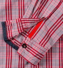 Strellson Sportswear Seth-W 1400376/14001035/369 Hemd, Slim Fit, Baumwolle, Rot kariert, Rot -hemdenverkauf 168963 norm3