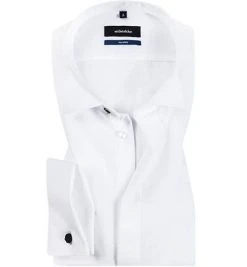 Seidensticker Tailored Kläppchen 021008/01 Hemd, Tailored Fit, Popeline, Weiß