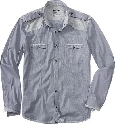 GAS Hemd 151038/0102/0194 Slim Fit, Baumwolle, Blau-grau 1 GAS Hemd 151038/0102/0194 Slim Fit, Baumwolle, Blau-grau