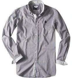 U.S.POLO Hemd 73117/50654/867 Slim Fit, Popeline, Braun-marine kariert, Marineblau-braun