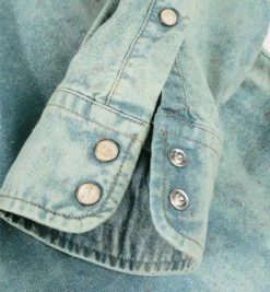 GAS Hemd 1507/010394/WP37 Baumwolle, Jeansblau meliert, Mintgrün-blau -hemdenverkauf 178703 norm3