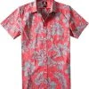 Quiksilver Hemd EQYWT00039/RQQ6 Kurzarmhemd, Modern Fit, Popeline, Rot-grau gemustert, Rot-grau