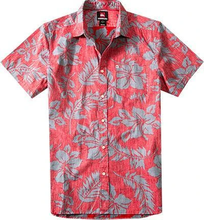 Quiksilver Hemd EQYWT00039/RQQ6 Kurzarmhemd, Modern Fit, Popeline, Rot-grau gemustert, Rot-grau 1 Quiksilver Hemd EQYWT00039/RQQ6 Kurzarmhemd, Modern Fit, Popeline, Rot-grau gemustert, Rot-grau