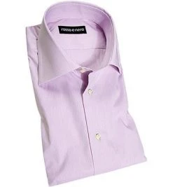rosso e nero Hemd 107/08 Slim Fit, Popeline, Flieder kariert, Rosa