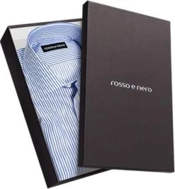 rosso e nero Hemd 107/03 Slim Fit, Popeline, Blau-weiß gestreift, Blau-weiß -hemdenverkauf 181499 norm3