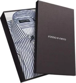 rosso e nero Hemd 10/03 Slim Fit, Baumwolle, Blau-weiß gestreift, Blau-weiß -hemdenverkauf 181502 norm3