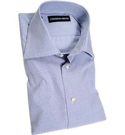 rosso e nero Hemd P18/0 Slim Fit, Popeline, Blau-weiß kariert, Blau-weiß