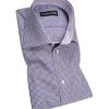 rosso e nero Hemd 1105/03 Slim Fit, Popeline, Lavendel-weiß kariert, Lavendel-weiß