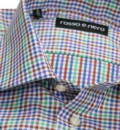 rosso e nero Hemd 11/0 Slim Fit, Baumwolle, Blau-grün kariert, Blau-grün 2 rosso e nero Hemd 11/0 Slim Fit, Baumwolle, Blau-grün kariert, Blau-grün – Bild 2