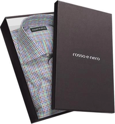 rosso e nero Hemd 11/0 Slim Fit, Baumwolle, Blau-grün kariert, Blau-grün 3 rosso e nero Hemd 11/0 Slim Fit, Baumwolle, Blau-grün kariert, Blau-grün – Bild 3