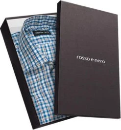 rosso e nero Hemd 115/04 Slim Fit, Popeline, Blau-weiß kariert, Blau-weiß -hemdenverkauf 183199 norm3